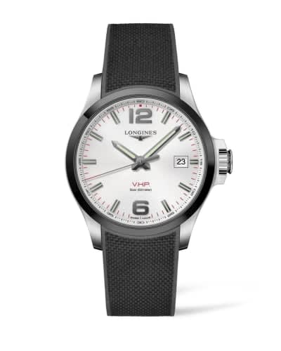 Longines Conquest V.H.P. 43 Stainless Steel / Ceramic / Silver / Rubber
