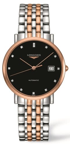 Longines Elegant Collection Automatic 37 Stainless Steel / Red Gold / Black