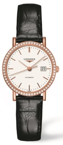 Longines Elegant Collection Automatic 29 Pink Gold / Diamond / White
