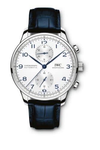 IWC Schaffhausen Portugieser Chronograph Stainless Steel / Silver - Blue