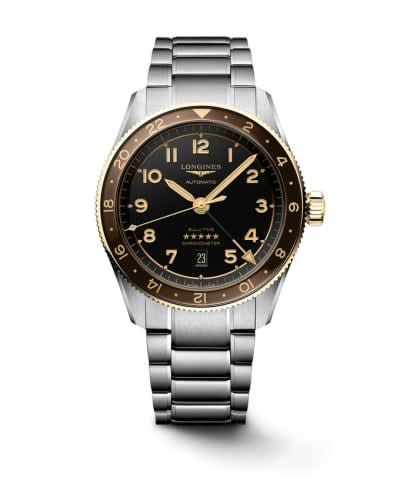 Longines Spirit Zulu Time 42 Stainless Steel - Yellow Gold / Anthracite / Bracelet
