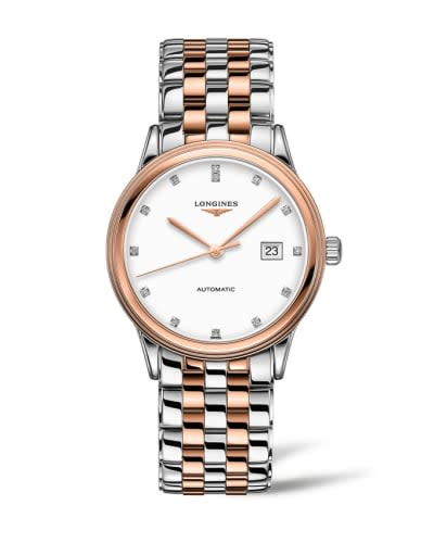 Longines Flagship 40 Stainless Steel - Pink Gold / White - Diamond / Bracelet