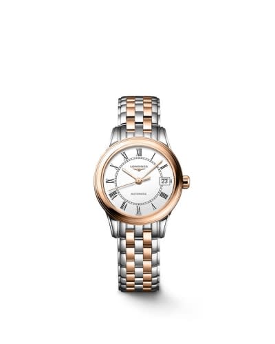 Longines Flagship 26 Automatic Stainless Steel - Red Gold / White - Roman / Bracelet