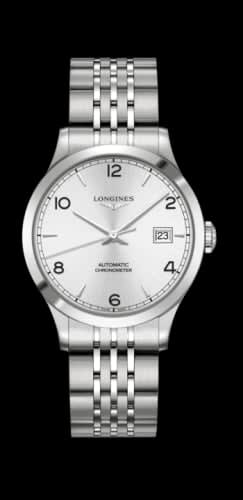Longines Record 38.5mm Stainless Steel / Silver-Arabic / Bracelet