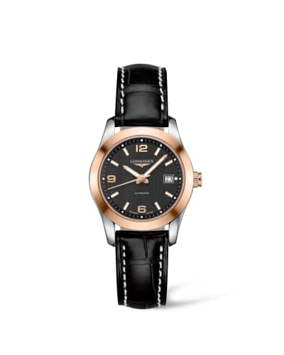 Longines Conquest Classic Automatic 29.5 Stainless Steel / Red Gold / Black / Strap