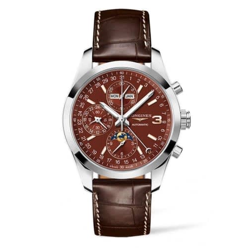 Longines Conquest Classic Moonphase Stainless Steel / Chocolate / Triple Crown Collection