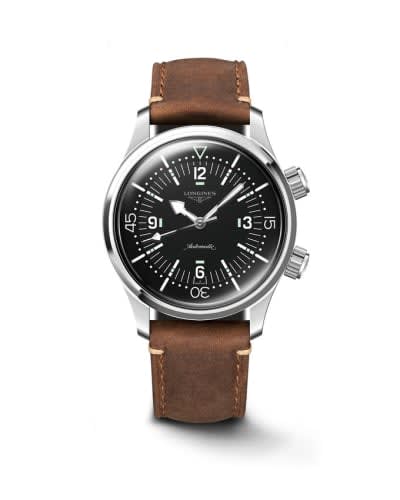 Longines Heritage Legend Diver 39 Stainless Steel / Black / Leather Strap