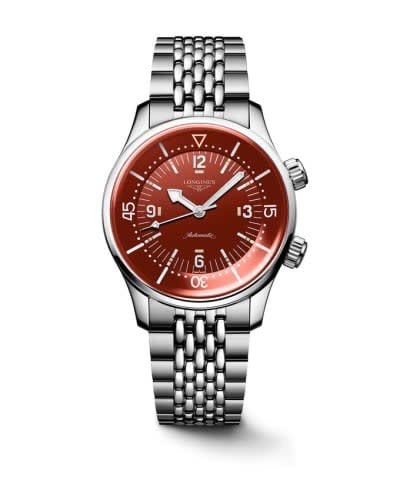Longines Heritage Legend Diver 39 Stainless Steel / Terracotta / Bracelet
