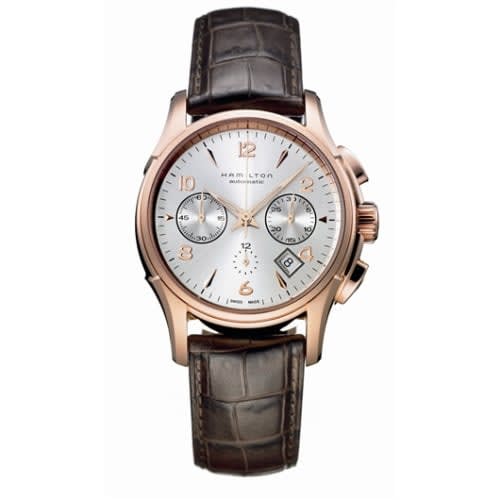Hamilton Jazzmaster Automatic Chronograph 42mm Silver Dial PVD Gold