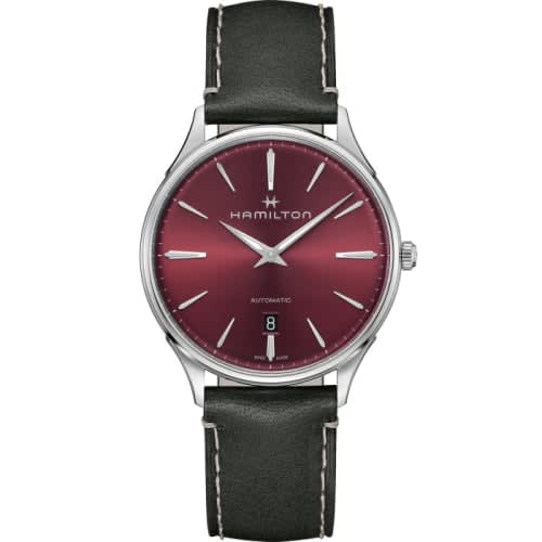 Hamilton Jazzmaster Thinline Auto 40 Stainless Steel / Red