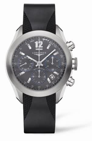 Longines GrandeVitesse Chronograph Grey Rubber