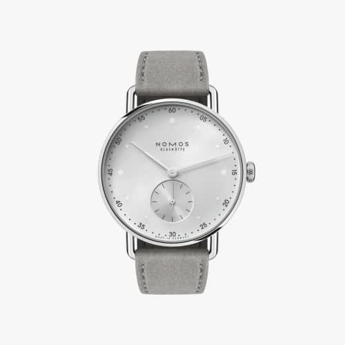Nomos Glashütte Metro 33 All Silver / Steel Back