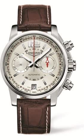 Longines Admiral Chronograph Silver Brown Strap