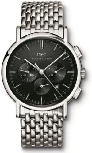 IWC Schaffhausen Portofino Chronograph MecaQuartz Stainless Steel / Black / Bracelet