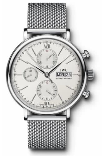 IWC Schaffhausen Portofino Chronograph Stainless Steel / Silver / Mesh