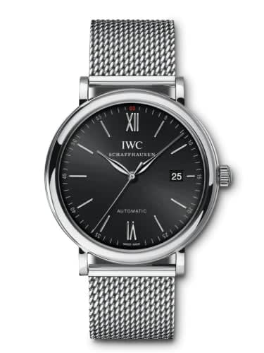IWC Schaffhausen Portofino Automatic Stainless Steel / Black / Long Milanese