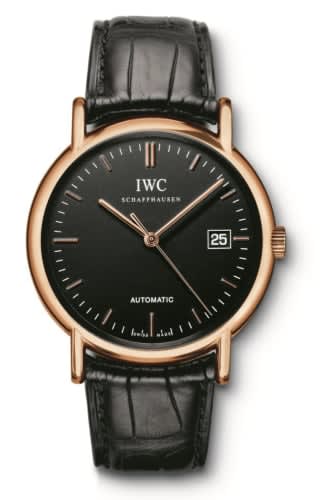 IWC Schaffhausen Portofino Automatic / Rose Gold / Black / Strap