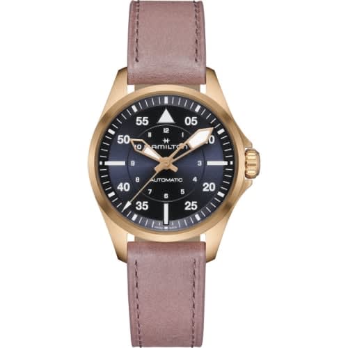 Hamilton Khaki Aviation Pilot Auto 36 Rose Gold / Blue