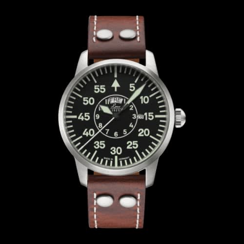 Laco Pilot Watch Basic Zürich Stainless Steel / Black