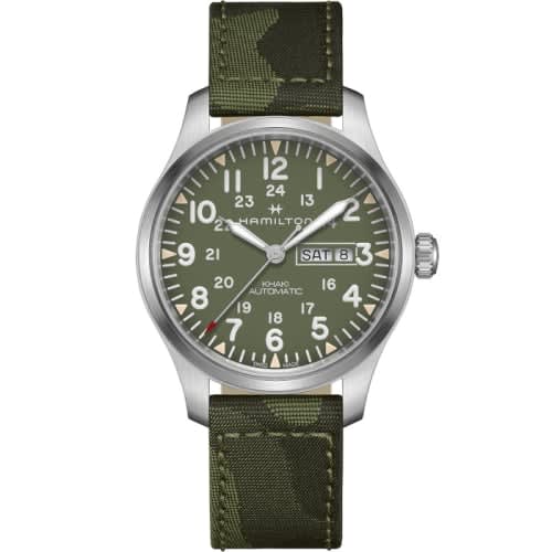 Hamilton Khaki Field Day Date Auto Stainless Steel / Green