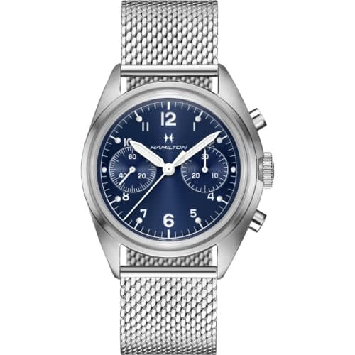 Hamilton Khaki Aviation Pilot Pioneer Mechanical Chronograph Stainless Steel / Blue / Bracelet