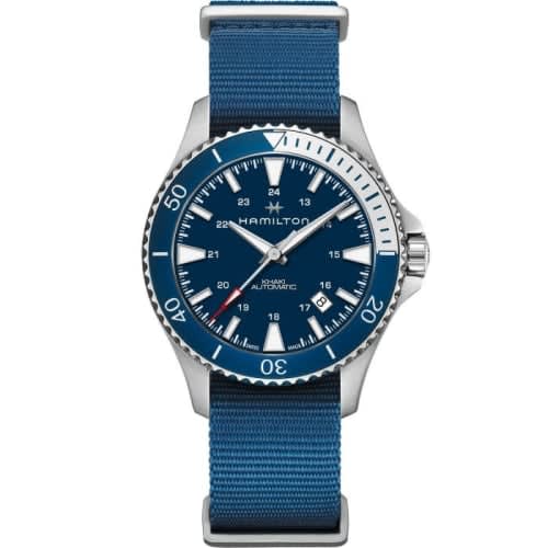 Hamilton Khaki Navy Scuba Auto Stainless Steel / Blue / NATO