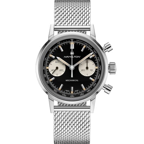 Hamilton Intra-Matic Chronograph H Stainless Steel / Black / Mesh