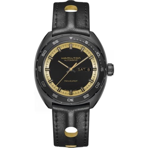 Hamilton Pan Europ Day Date Auto Black &amp; Gold