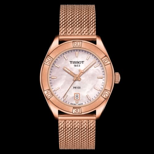 Tissot PR 100 Sport Chic 36 Rose Gold / MOP / Mesh