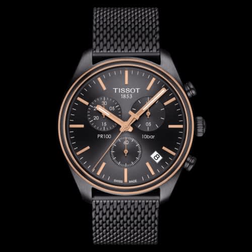 Tissot PR 100 Chronograph Quartz 41 PVD / Grey / Milanese