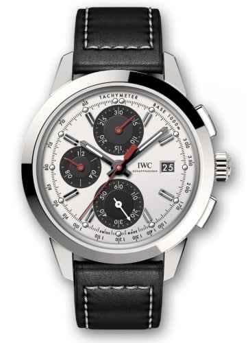 IWC Schaffhausen Ingenieur Chronograph Custom Stainless Steel / Silver-Black-Red / Calf