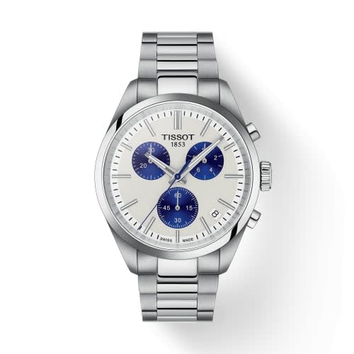 Tissot PR 100 Quartz Chronograph Stainless Steel / Silver - Blue / Bracelet