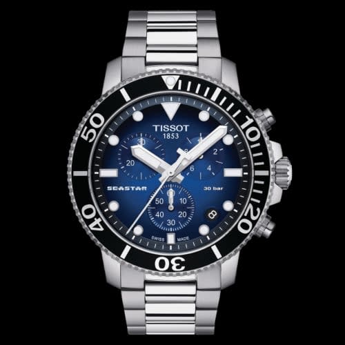 Tissot Seastar 1000 Chronograph Quartz 45.5 Stainless Steel / Gradient Blue / Bracelet
