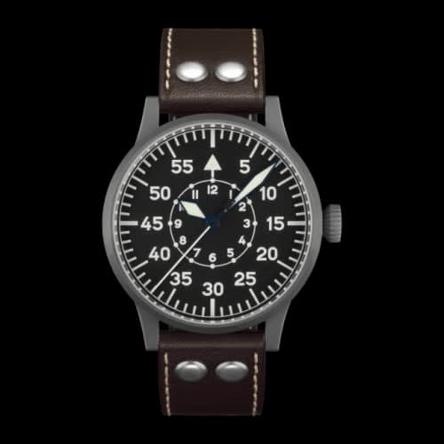 Laco Pilot Watch Original Leipzig Stainless Steel / Black