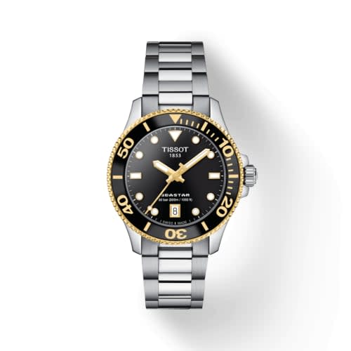 Tissot Seastar 1000 36 Quartz Stainless Steel - Yellow Gold / Black / Bracelet