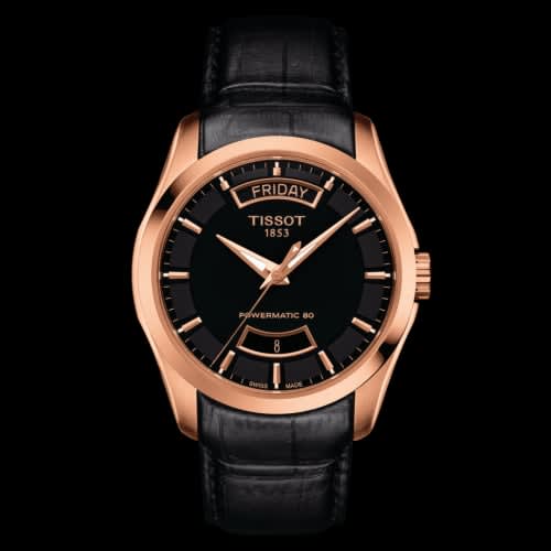 Tissot Couturier Powermatic 80 39 Rose Gold PVD / Black / Strap