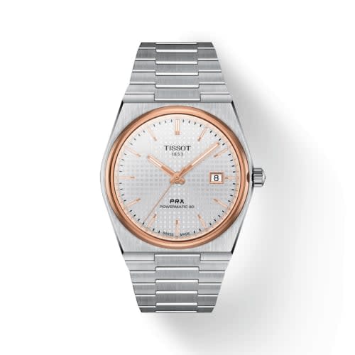 Tissot PRX Powermatic 80 Stainless Steel / Rose Gold PVD / Silver