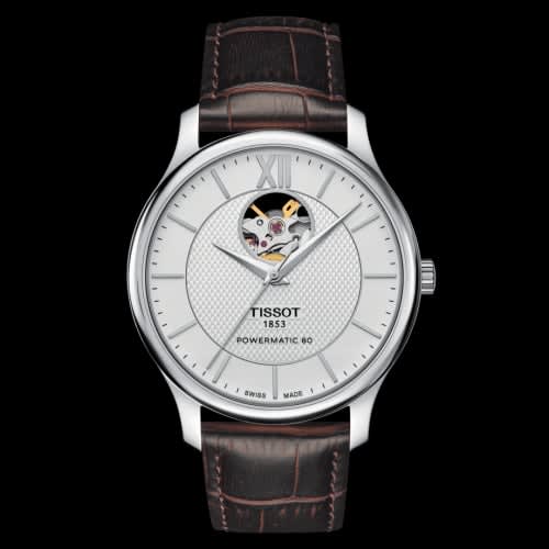Tissot Tradition Powermatic 80 Open Heart 40 Stainless Steel / Silver / Strap