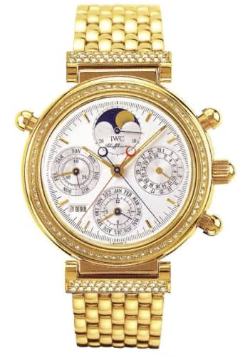 IWC Schaffhausen Da Vinci Perpetual Rattrapante Yellow Gold / Diamond / Silver / Italian / Bracelet