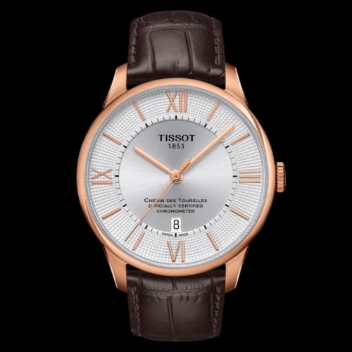 Tissot Chemin Des Tourelles Powermatic 80 COSC 42 Rose Gold PVD / Silver / Strap