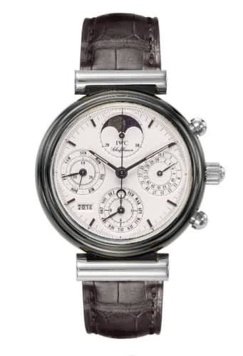 IWC Schaffhausen Da Vinci Perpetual Black Ceramic / White Gold / White / English