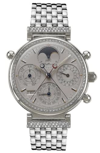 IWC Schaffhausen Da Vinci Perpetual Rattrapante Platinum / Diamond / Silver / English / Bracelet