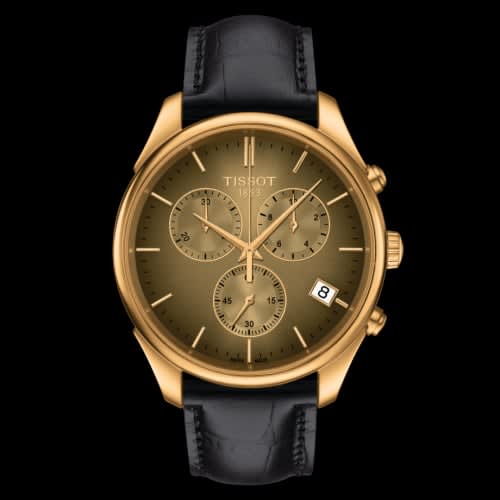 Tissot Vintage Chronograph 18k Gold / Brown