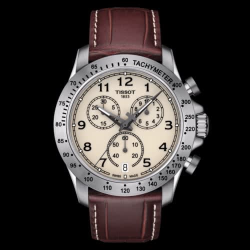 Tissot V8 Quartz Chronograph Stainless Steel / Ivory