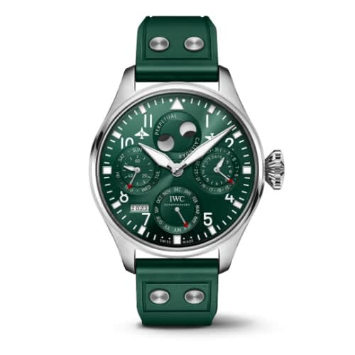 IWC Schaffhausen Big Pilot's Watch Perpetual Calendar Stainless Steel / Green