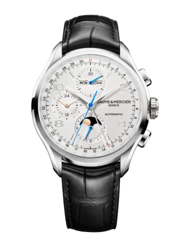 Baume & Mercier Clifton Chronograph Complete Calendar Stainless Steel / Silver / Strap