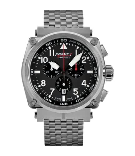 Formex Pilot Quartz Chronograph Black / Bracelet