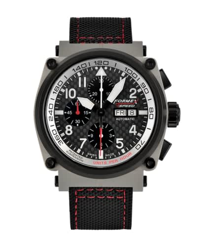 Formex Pilot Automatic Chronograph Sandblasted / Carbon Fibre / Calf