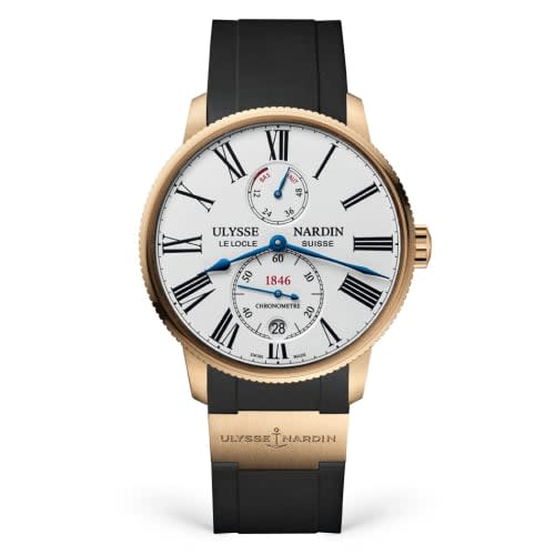 Ulysse Nardin Marine Torpilleur Rose Gold / White / Rubber