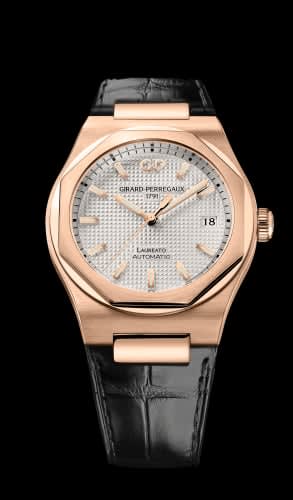 Girard-Perregaux Laureato 38 Automatic Pink Gold / Silver / Alligator